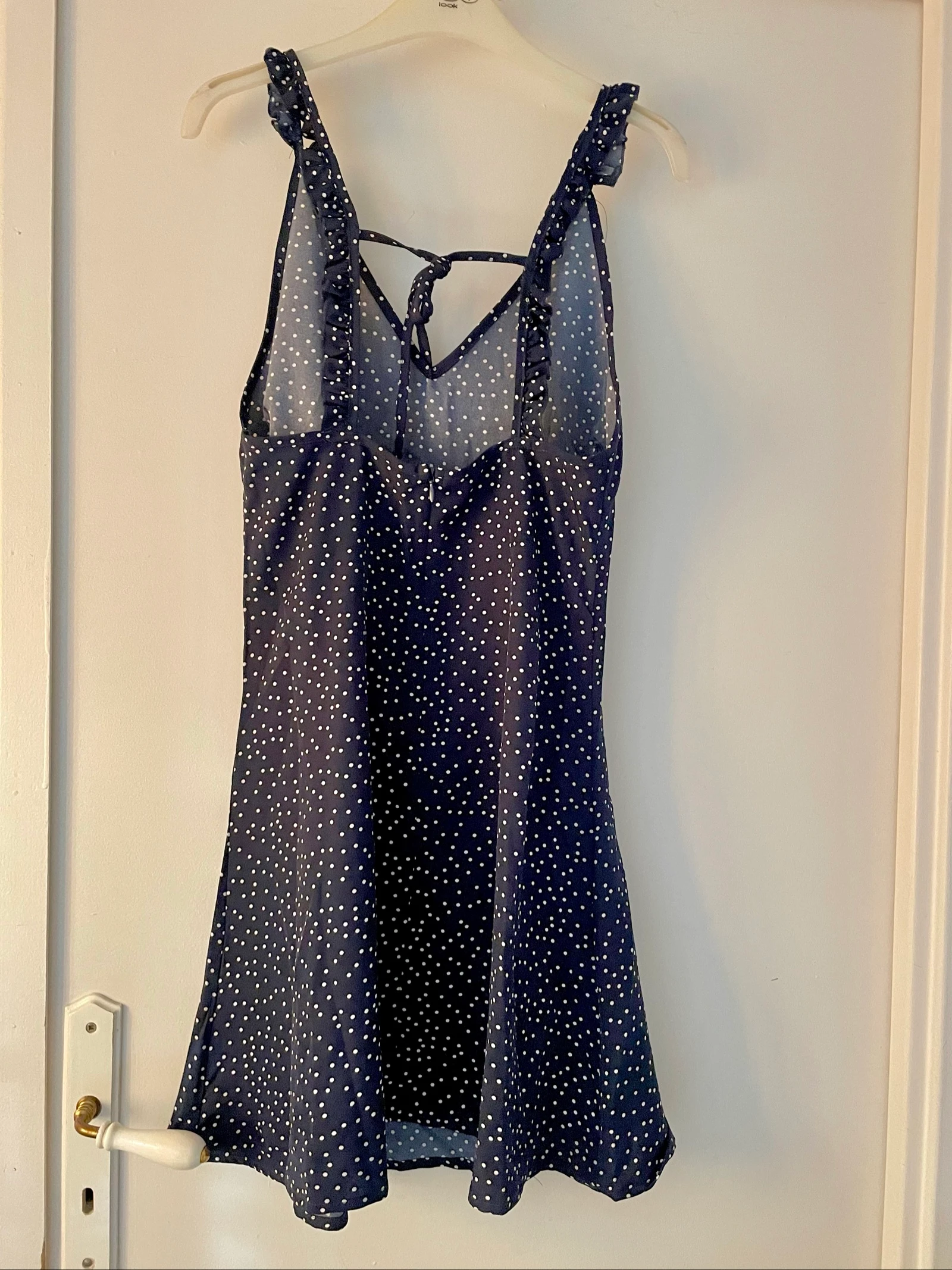 Navy blue polka dot dress – photo 3